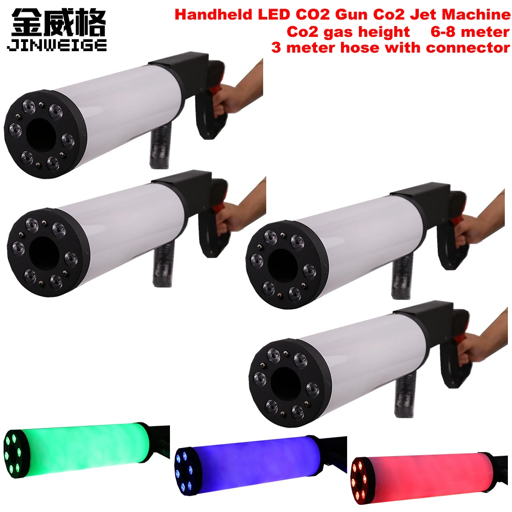 

Free Shipping 4pcs/Lot Handheld Led Co2 DJ Gun Led CO2 Jet Machine Co2 Jet Special Effect Stage Show DJ Club Fog Machine Theater