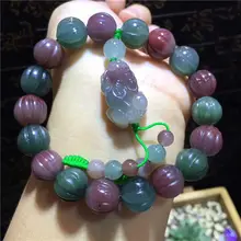 AAAA Природные фиолетовый зеленый цвет градиента Jade Бисер браслет 11 мм