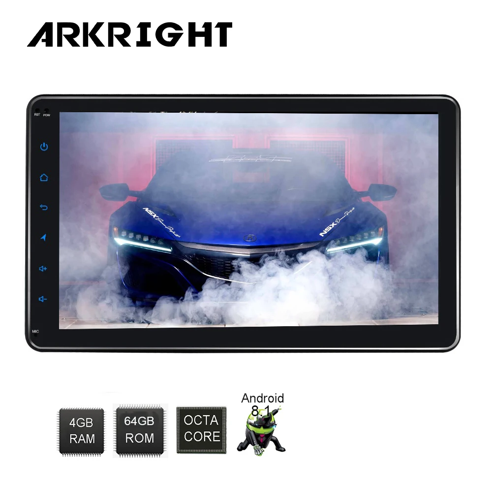 Двойной Din 10 1 &quotВстроенный 4G модем DSP Android 8 Восьмиядерный gps Wifi 4 Гб + 64