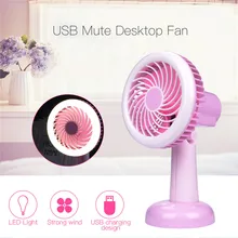 Портативный USB Перезаряжаемый настольный мини-вентилятор с светодиодный подсветкой и 2 файлов скорость ветра Вращающийся вентилятор охлаждения головы случайный цвет 40