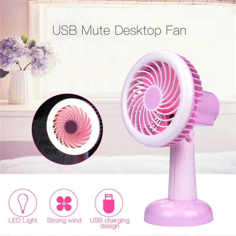 Portable USB Rechargeable Desktop Mini Fan with LED Light and 2 Files Wind Speed Rotatable Head Cooling Fan For Office Home 40 Portable USB Rechargeable Desktop Mini Fan with LED Light and 2 Files Wind Speed Rotatable Head Cooling Fan For Office Home 40