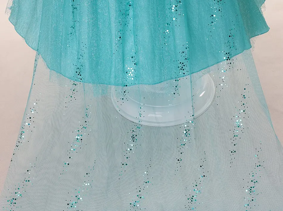 Girls Princess Elsa Dress up Costme with Diamond (14)