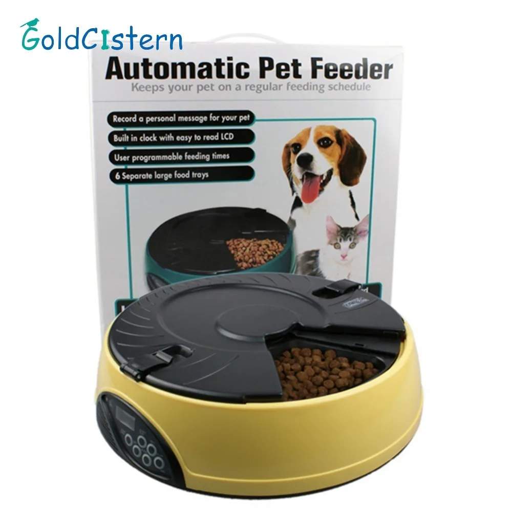 

3Colors Automatic Pet Feeder 6 Meal LCD Digital Automatic Pet Dog Cat Feeder Recorder Bowl Meal Dispenser Set 6 feeding times