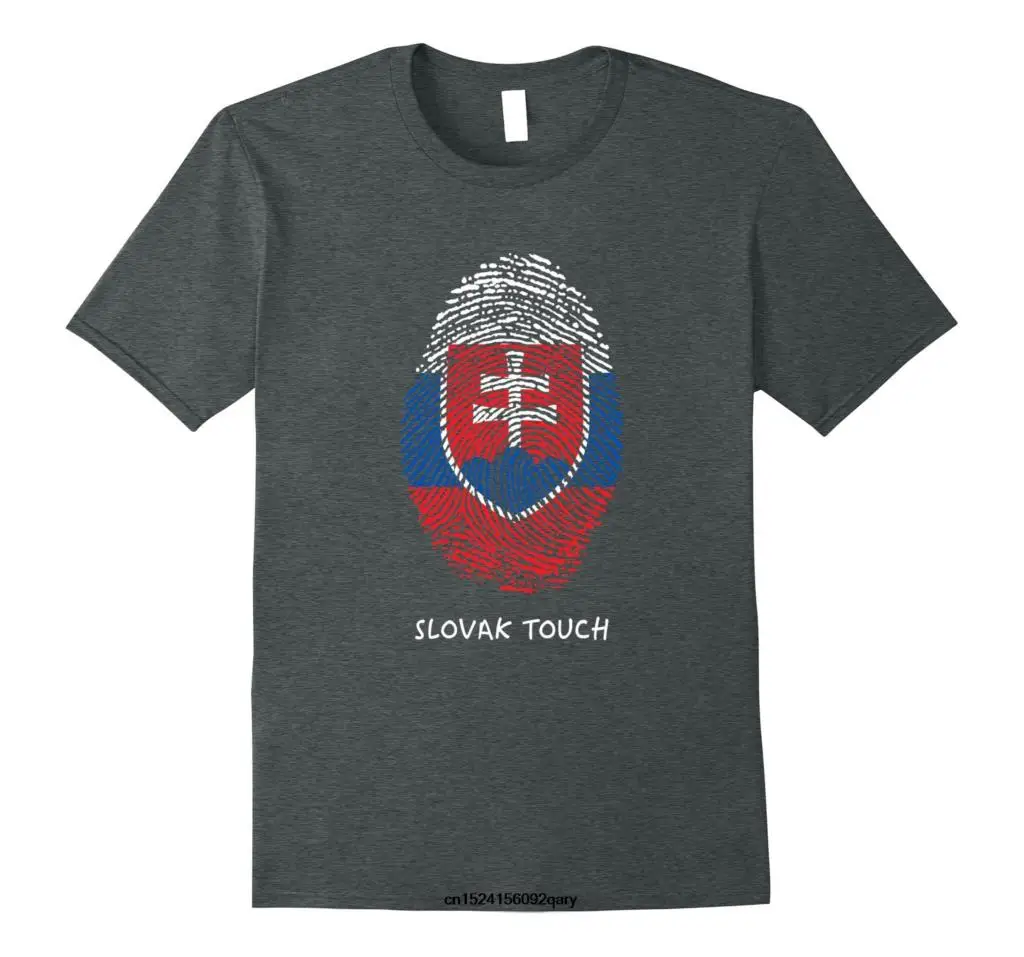 

Men Funny T Shirt Women Cool tshirt Slovak Flag Fingerprint T-shirt Slovakia Flag Shirt