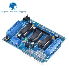 TZT L293D моторный привод щит двойной для arduino Duemilanove, плата расширения привода двигателя Щит управления двигателем