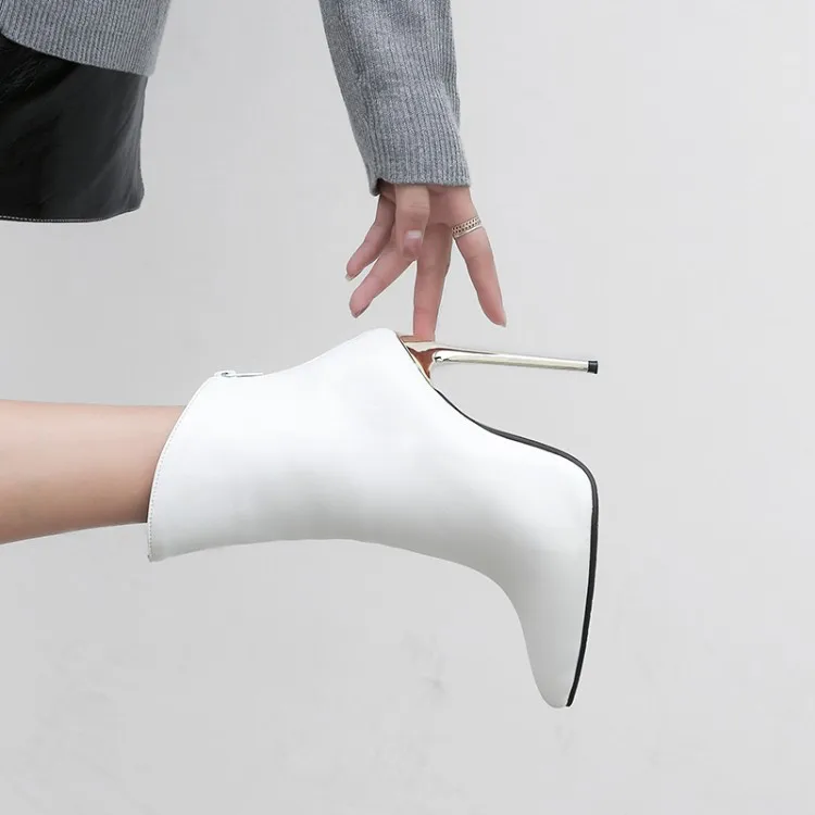 

Big Size 11 12 13 14 15 16 17Fashionable women's boots with sharp sexy super high heels and zipper back