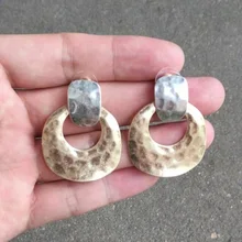 Вечный чудо-глэм, Ретро стиль, geo, 2 тонны, диск, массивные серьги, вечерние, топ, рок, аккуратные, Ретро стиль, редкий дизайн, уникальный трендовый подарок 5563