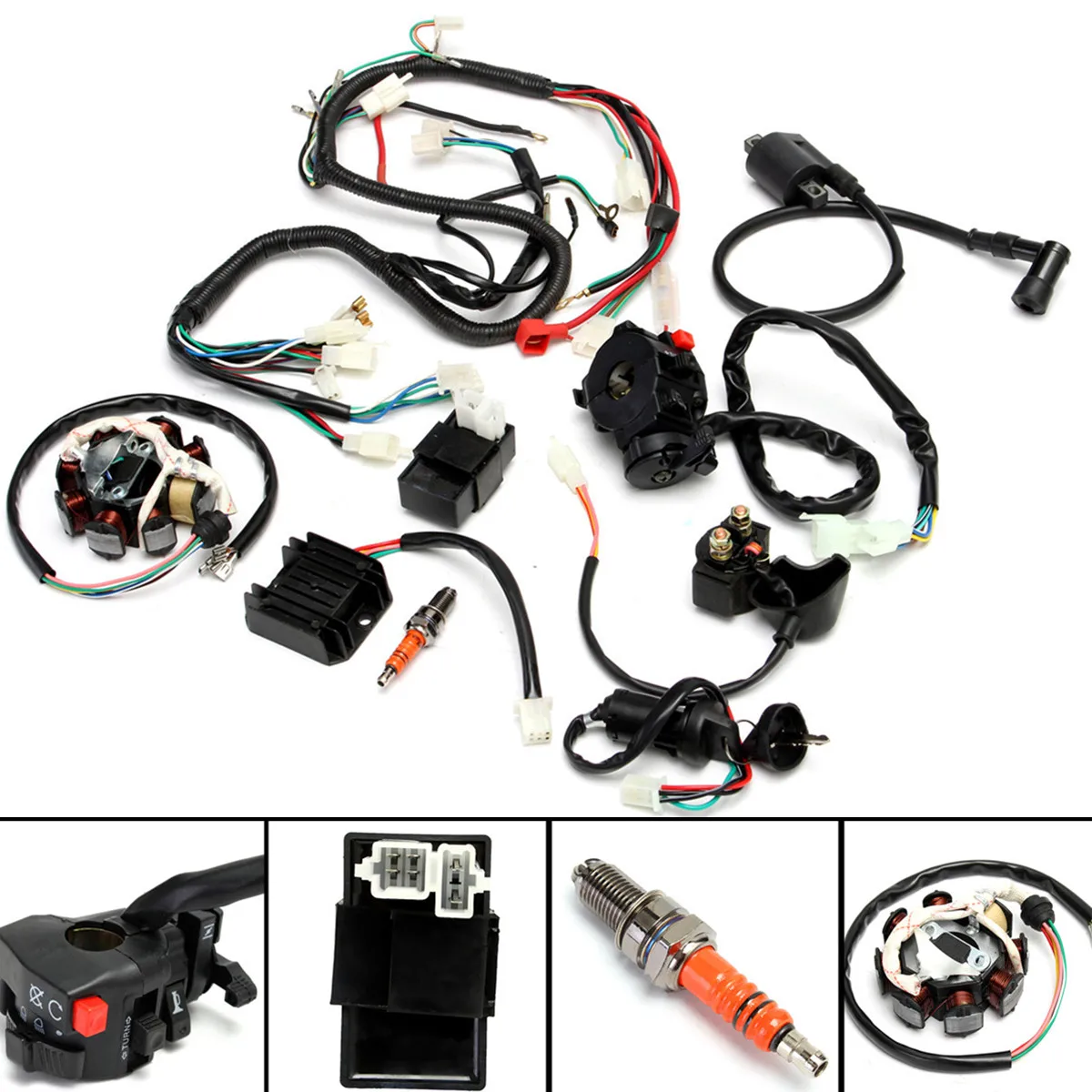 

Newest Complete Electrics Wiring Harness Fit For Chinese Dirt Bike ATV QUAD 150-250 300CC Assembly Wiring Kit