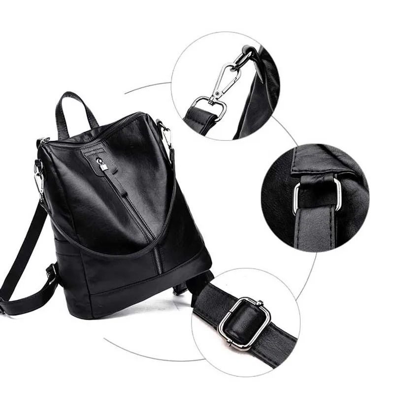  Women Genuine Leather Embossed Backpack For College Shoulder Bag Female Fashion Backpacks Woman Bac - 32853726409