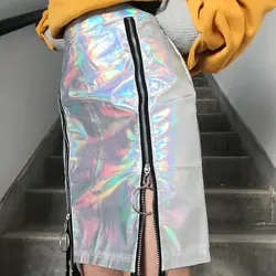 Джаз юбка для танцев Для женщин сексуальная из искусственной кожи юбка певица в ночном клубе одежда GoGo выступление танцора костюм рейв