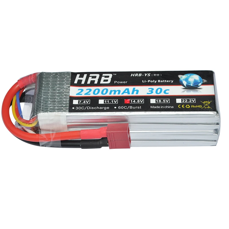 2 шт. аккумулятор HRB RC Lipo 14 8 в 2200 мАч 30C для вертолета квадрокоптера лодки