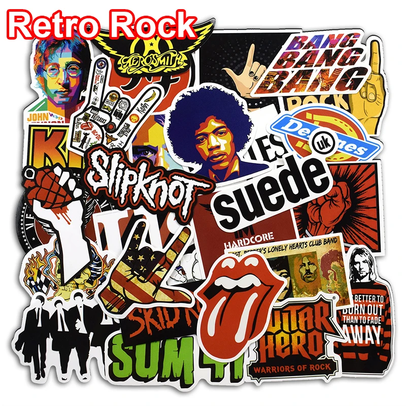 52 шт. Ретро рок группа музыкальный стикер s Green Day RHCP Dead Kennedys для ноутбука багажа