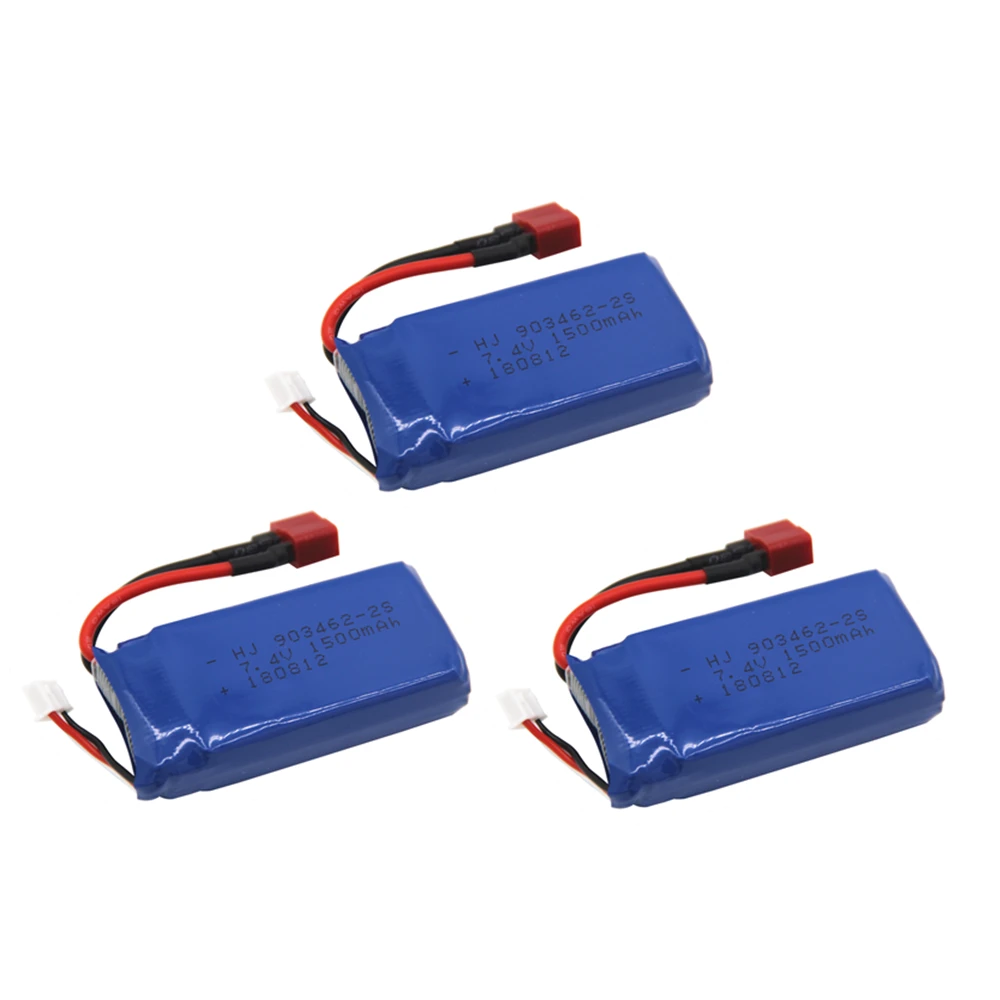 3 шт. 7,4 В 1500 мАч Lipo батарея для FT009 RC Лодка Катер 12428 батарея Lipo 2S 7,4 В 1500 мАч 903462 2S JST SM KET T вилка - Цвет: T Plug