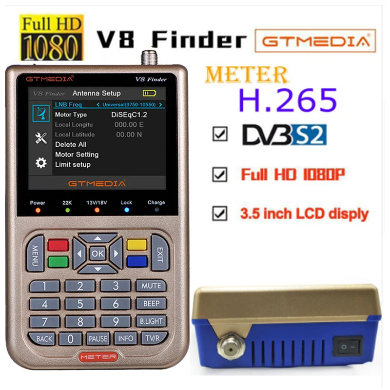 GTmedia V8 Finder Meter 2pcs DVB-S2 vs satlink 6906 Satellite 1080P HD лучше чем ws-6933 freesat finder | Электроника