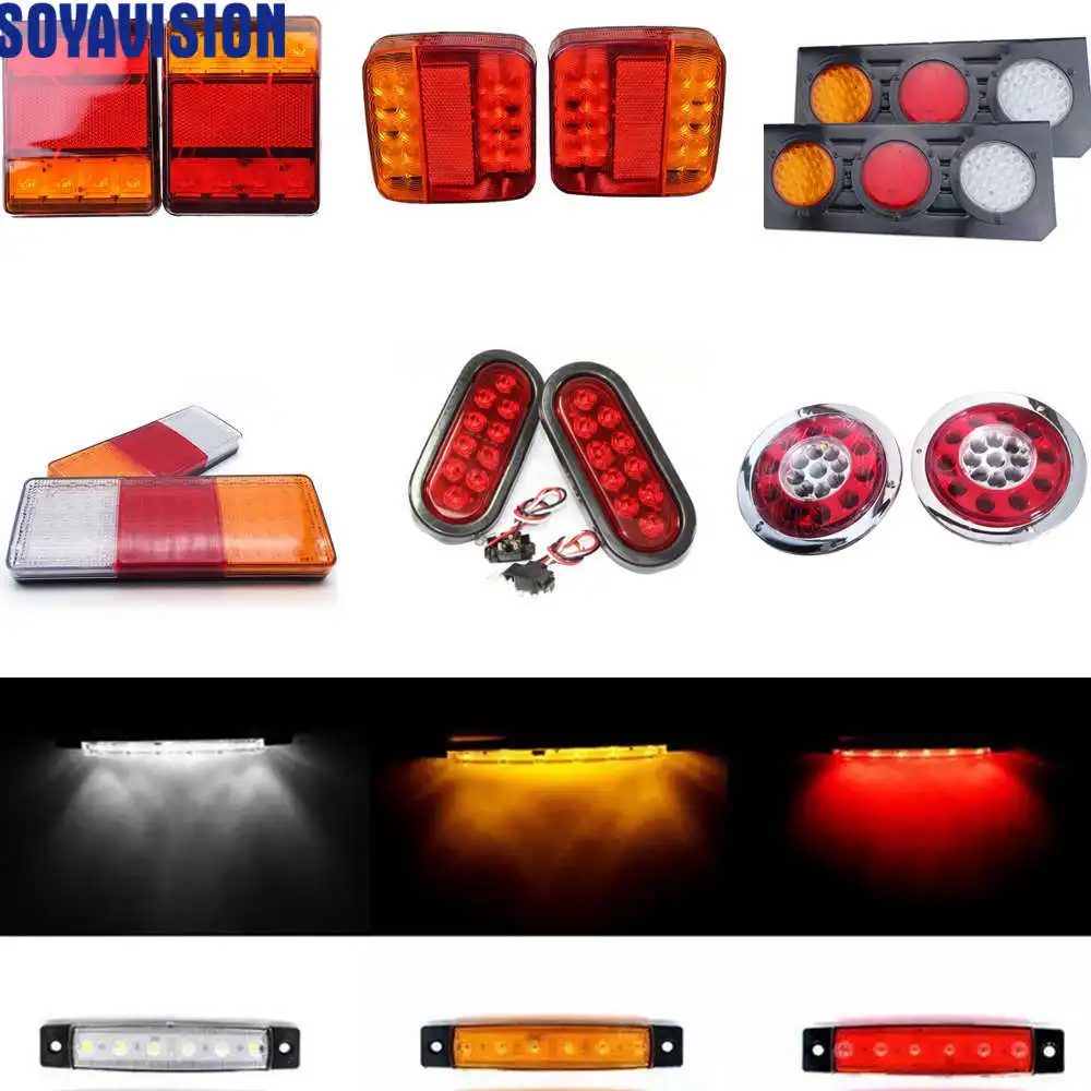 

Wholesale 12V Truck LED Tail Light Rear Lamp Stop Reverse Safety Indicator Side Marker Fog Lights Trailer Truck Car Taillights