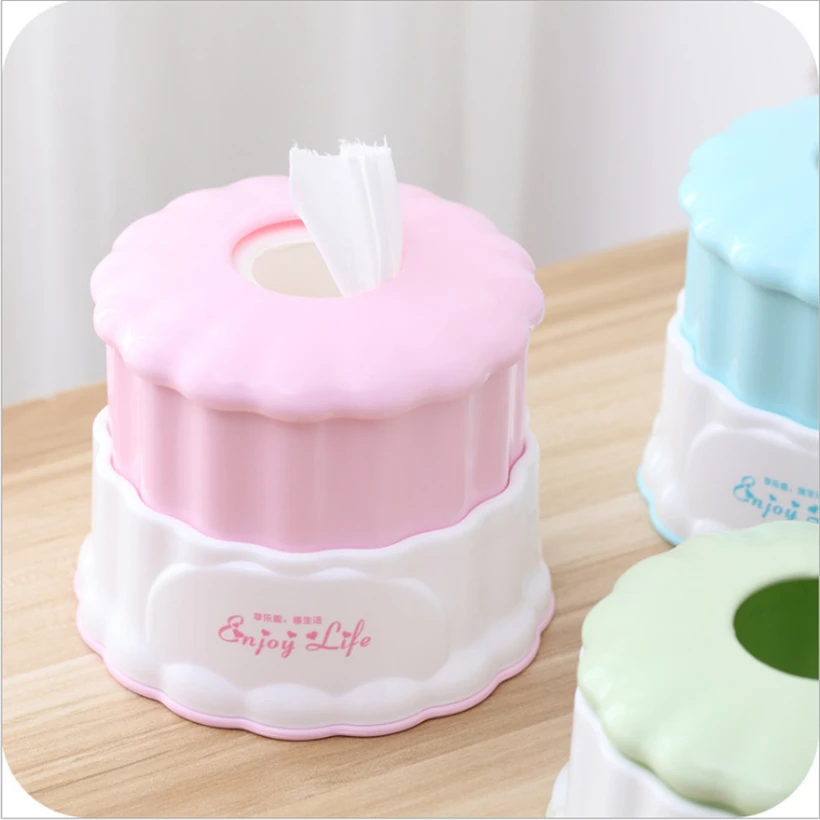 

Cheaperest Round Tissue Box Home Table Napkin Paper Box Plus Toothpick Holder Desktop Paper Towel Container High Quality