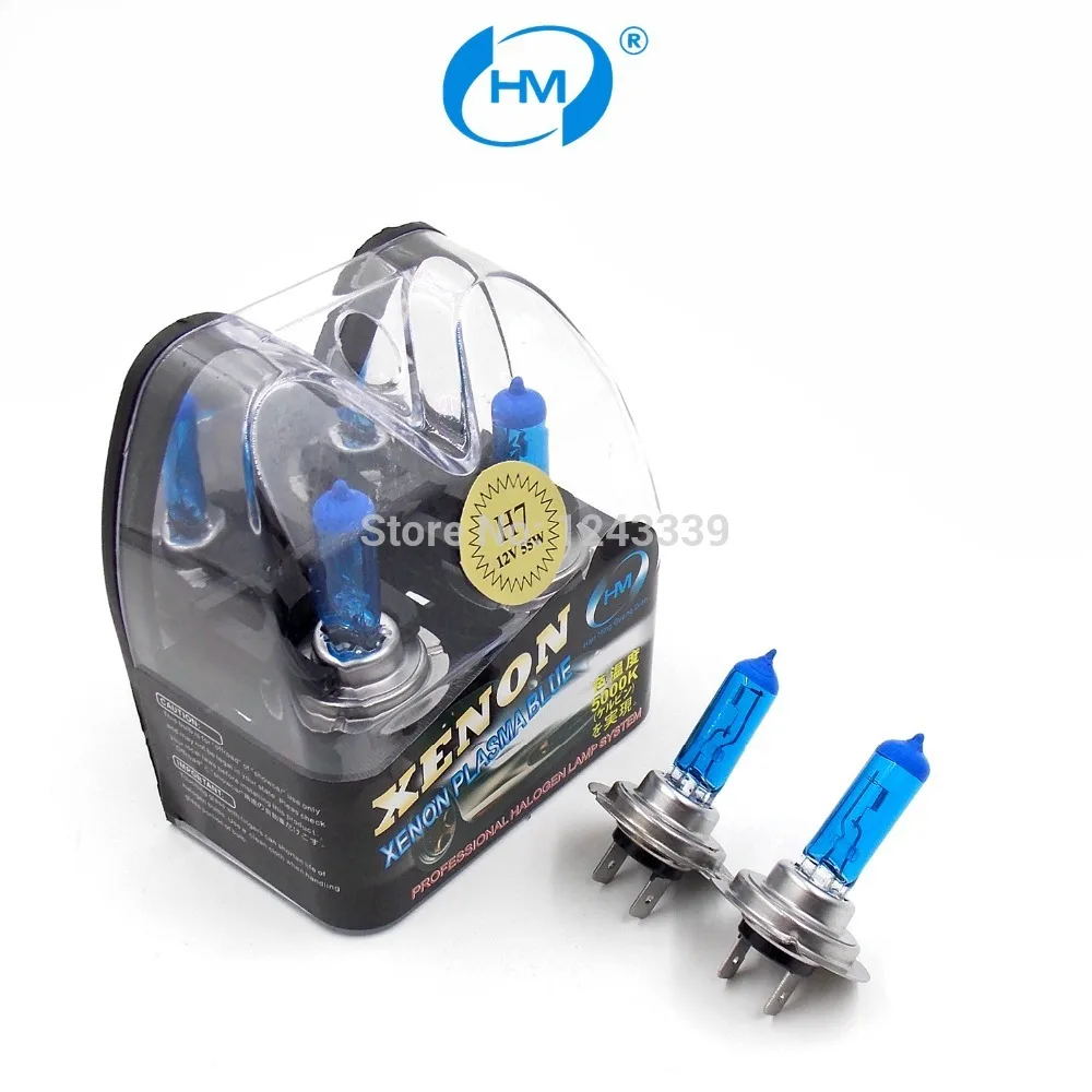 

HM Xenon Plasma Super white light H7 12V 55W Halogen Automotive Car Head Light Bulbs Lamp (a Pair)