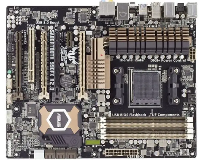 

For ASUS SABERTOOTH 990FX R2.0 Original Used Desktop for 990FX Motherboard Socket AM3 DDR3 USB3.0 SATA3 Support FX 8350 8300