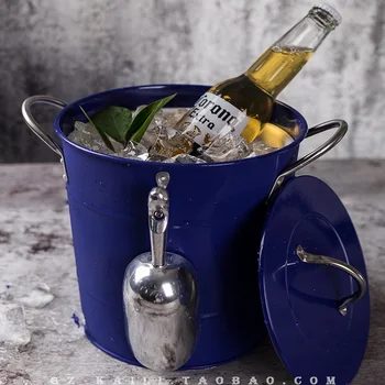 

1Pcs Capacity3.4L Covered Iron Ice Buckets Beer Barrel Rice Barrel Storage Bottles Multi-function Household Plastic Inner Tube