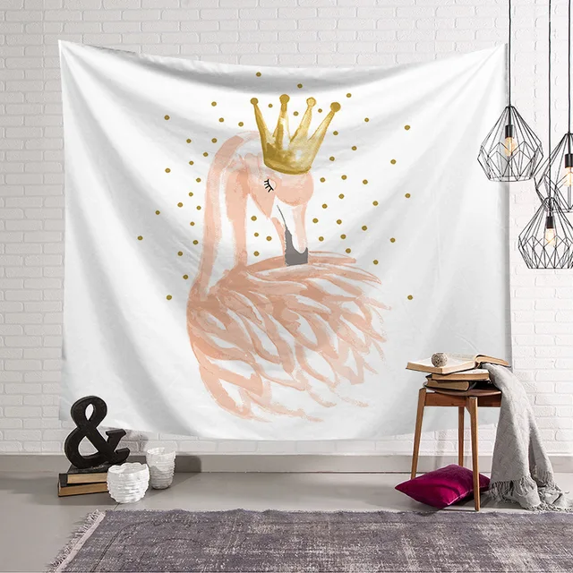 Zeegle Flamingo Printed Wall Hanging Tapestry Home Decorative