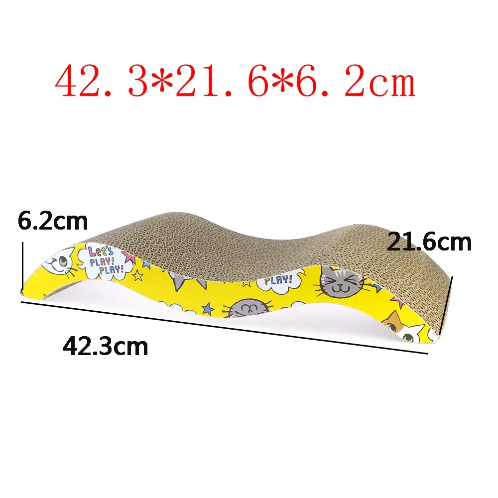 Гофрированный Бумажный кошачий скребок кошачья кошка Когтеточка коврик для кошек котята игры для домашних животных игрушки Аксессуары LY0004 - Цвет: 42.3x21.6x6.2cm