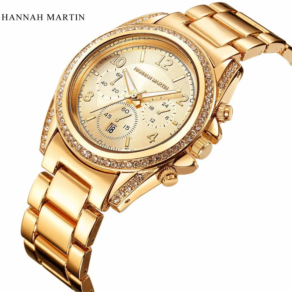 

2017 Women Luxury Gold Watches Diamond Analog Display Stainless Steel Elegant Quartz Watch Life Waterproof Good Gift Lady Watch