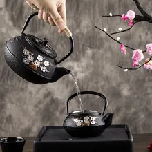 300 мл/600 мл/800 мл литой железный чайник комплект японский Чай чай горшок Tetsubin чайные принадлежности и рисунком «кунг-фу» инструменты сливы Чай чайник набор для чая