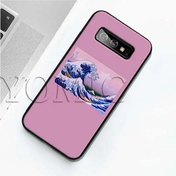 Черный силиконовый чехол Hokusai The Great Wave для samsung Galaxy S10 S10e S8 S9 Plus S7 A40 A50 A70 Note 8 9 мягкий чехол - Цвет: 005