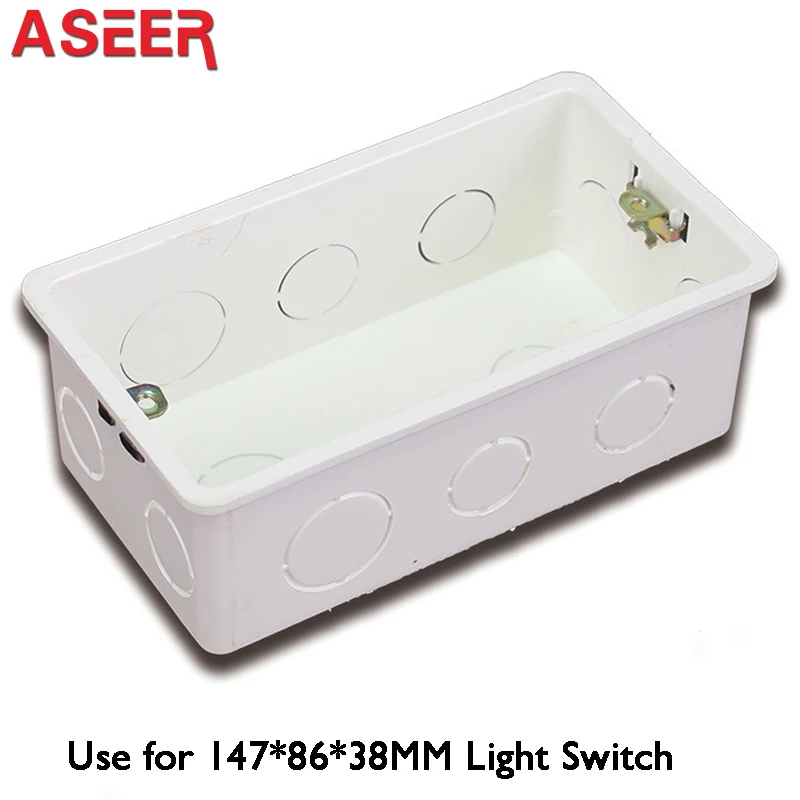 

ASEER Wall Mounting Box Internal Cassette White Box 140*78*50mm use For 146*86*38mm Standard Touch Switch and Socket