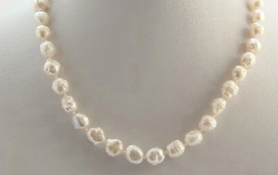 

ddh002638 stunning big 11mm baroque white freshwater cultured pearl necklace