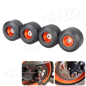 

Front Rear Fork Wheel Frame Slider Protector Set for KTM 125 200 390 Duke 2011-2015 & RC 125 200 390 2014-2015