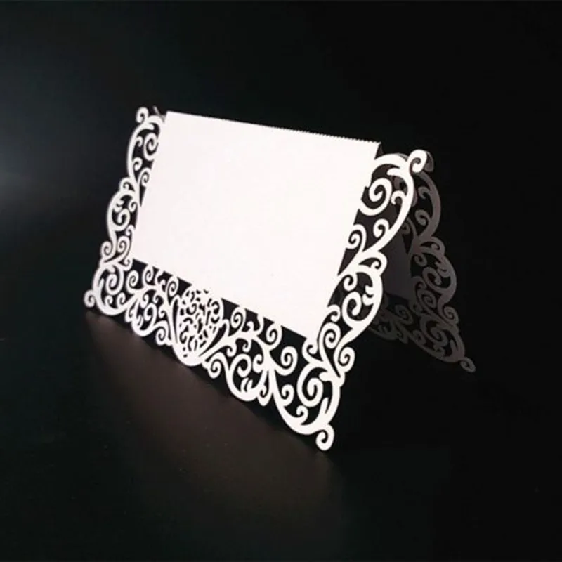 

12pcs/ set Wedding Table Decorations Lace Name Place Cards Chic Pearlescent Wedding Party Table Decor