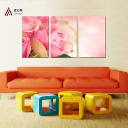 3 предмета в комплекте цветок мечтательный розовый украшения дома холст для живописи печати Стены Модульная картина для гостиной