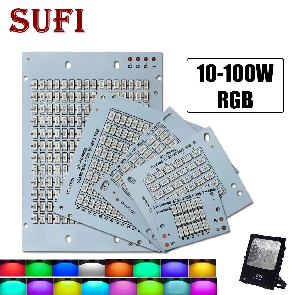 RGB Светодиодный прожектор уличный Точечный светильник 10 Вт 20 30 50 100 меняющий Цвет