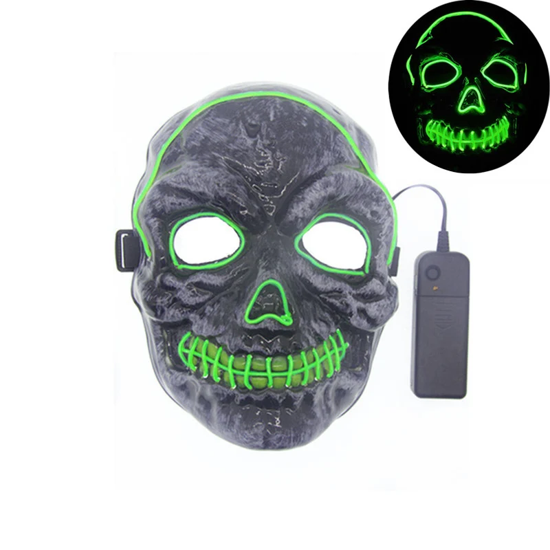 

Halloween Skull Scary Mask Cosplay LED Costume Mask EL Wire Light up for Halloween Festival Party Nine Colors D35