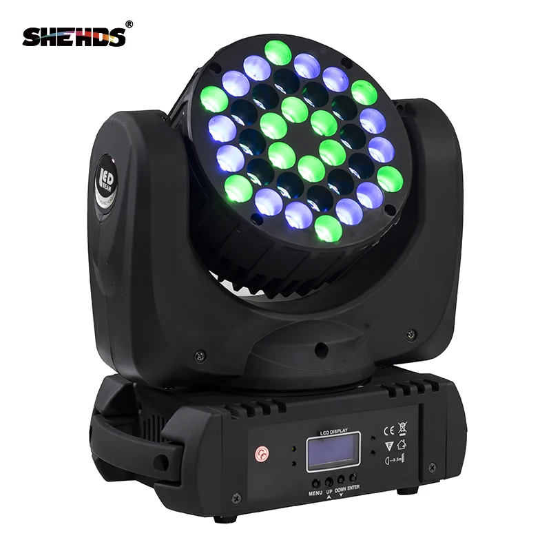 Светодиодный луч 36x3 w движущийся головной свет 36x3W RGBW с DMX 9/16 каналами сценический
