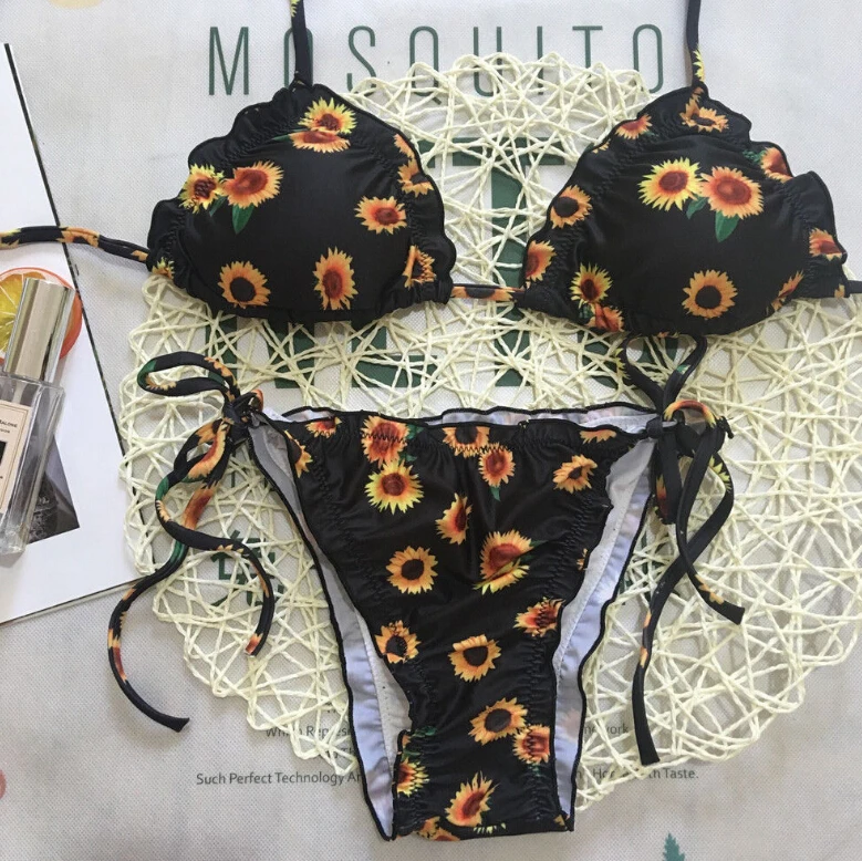 Bikini con relleno Floral para mujer, traje de baño, playa, Verano Bikini con relleno Floral para mujer, traje de baño, playa, Verano