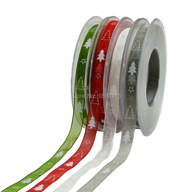 Buy 20Meters/roll Printed Organza Ribbon Christmas