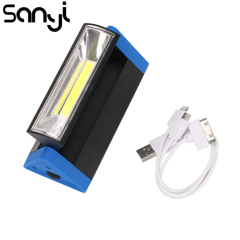 USB Перезаряжаемые мини-cob LED фонарик крюк Магнитный Портативный фонарик Палатка лампы Встроенный аккумулятор