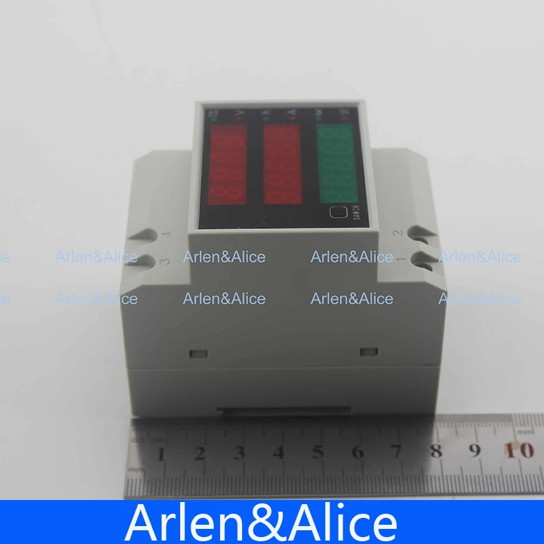 Din рейка светодиодный AC 80 300V 0 100.0A Вольтметр Амперметр Дисплей Активная мощность и