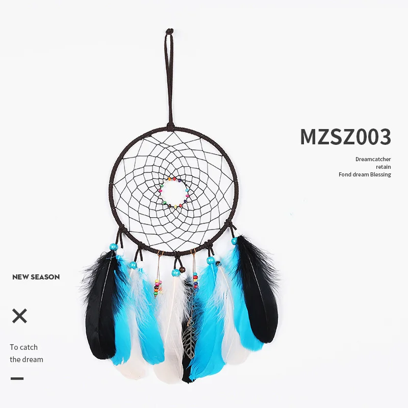 

Dream catcher hand made Indian dream catcher hanging ornaments home wedding decoration white simple feather handmade ornaments