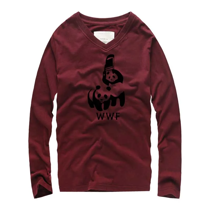 2018 جديد WWF المصارعة الباندا كوميدي ملابس منقوشة بكم طويل بارد T قميص أوم Camiseta لياقة تي شيرت للجنسين قميص كاجوال قطني 2018 جديد WWF المصارعة الباندا كوميدي ملابس منقوشة بكم طويل بارد T قميص أوم Camiseta لياقة تي شيرت للجنسين قميص كاجوال قطني