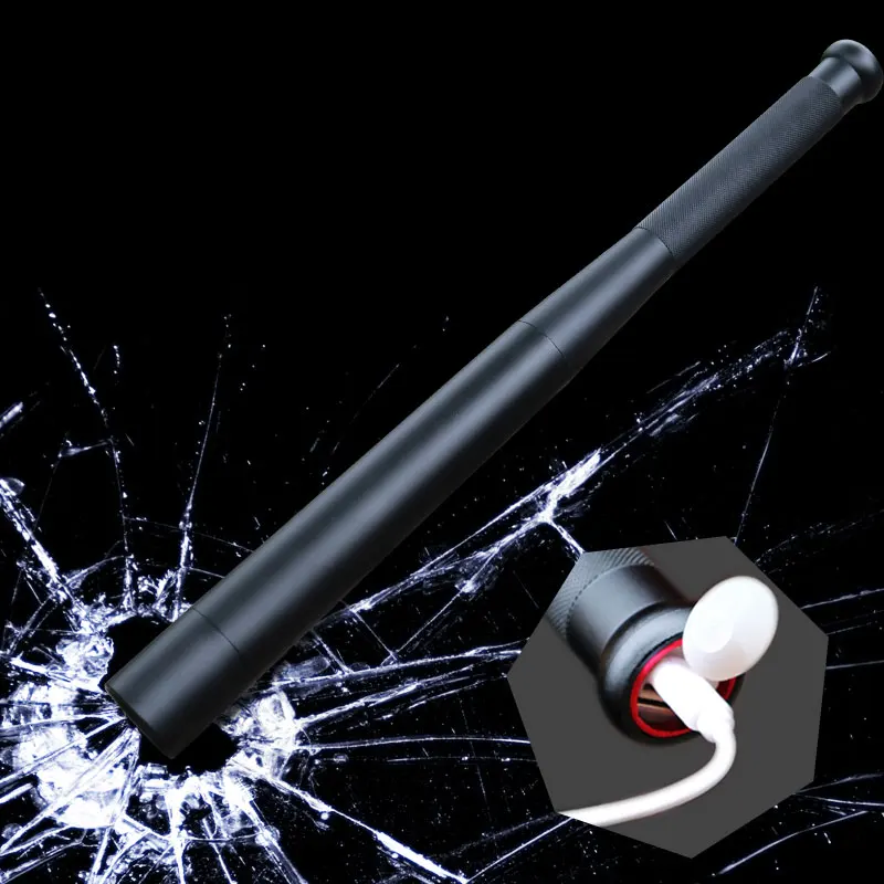 

8000 lumens Self-Defense LED Flashlight Powerful Baseball Bat Flashlight USB Charger T6 Bulit-in 18650 Battery Torch In/Output