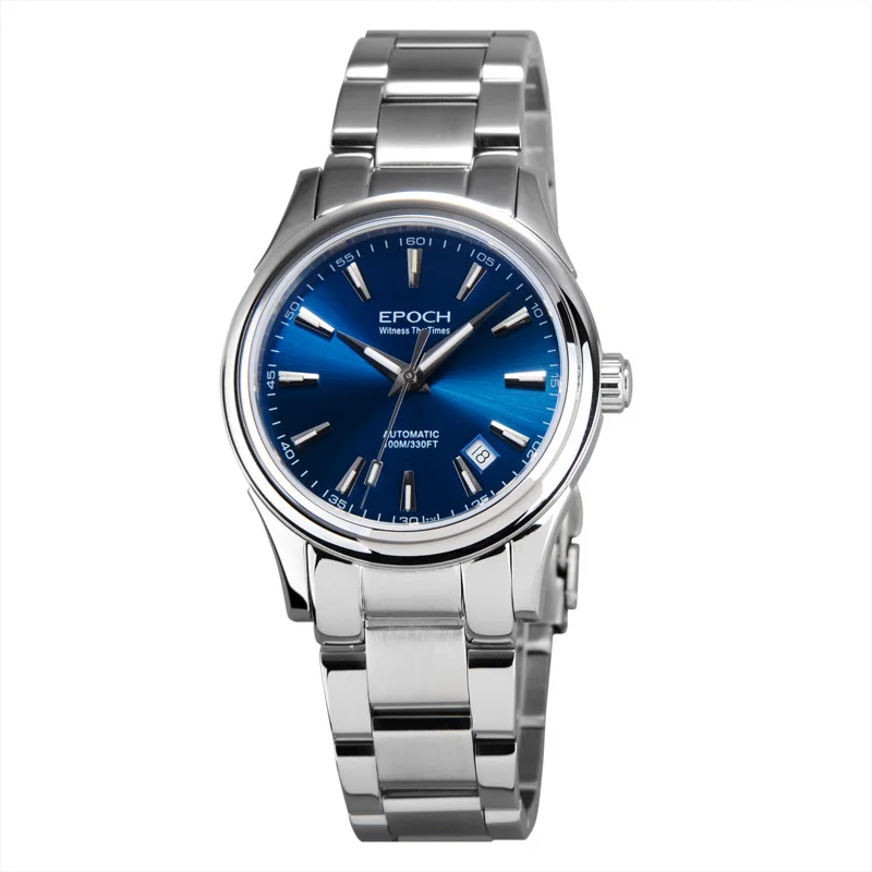 EPOCH 6029G-E ETA Движение Тритий газ светящееся сапфировое зеркало мужские деловые автоматические механические часы наручные часы - Цвет: N blue blue