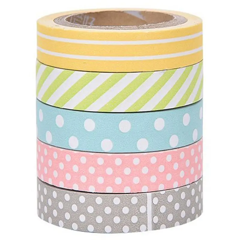 

5 x Band Adhesive sticker masking tape Sticky paper Decorative scrapbooking accessories for DIY scrapbook decoration Manuals w