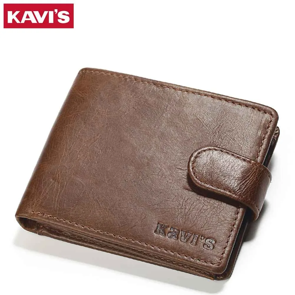 

KAVIS Genuine Leather Wallet Men Small Coin Purse Male Cuzdan Walet Portomonee Mini Slim Perse PORTFOLIO Vallet Card Holder Rfid