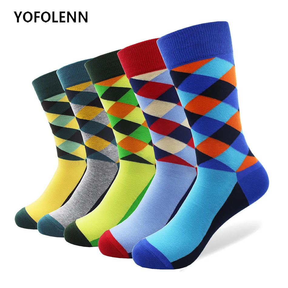 Носки мужские длинные из чесаного хлопка 5 пар|happy socks|men socks setmen |