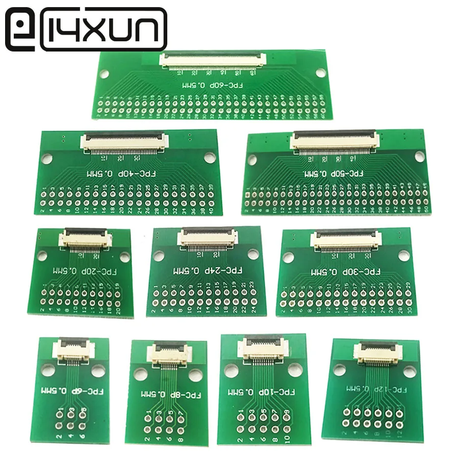FPC FFC кабель 6 8 10 12 20 30 40 50 60 PIN 0 5 мм шаг разъем SMT адаптер до 2 54 1 00 дюйма сквозное