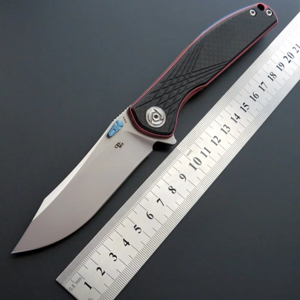 

Eafengrow CH3516 Flipper Folding knife S35VN Blade TC4 +CF handle Kitchenware Camping Hunting Pocket Jackknife Tactical EDC Tool