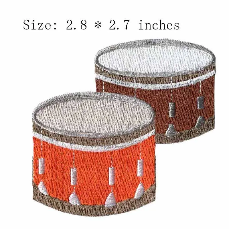 

Drum set emboridery patch 2.8" wide /music patch/rock/ironing